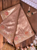 Royal Princess Beige Banarasi Silk Saree with Zardozi Detailing