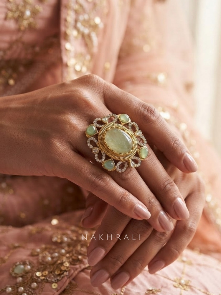 Image of Prismavalli Sea Green Statement Ring