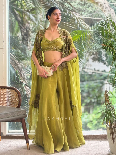 Emerald Allure Party Palazzo Set