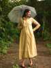 Sahir Yellow Cotton Button-Down Dress