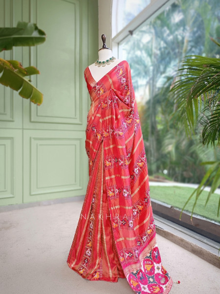Kalyani Plum Red Patola Saree With With Running Blouse Piece
