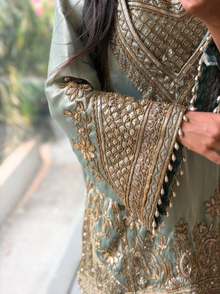 Sienna Sea Green Sharara Suit Set