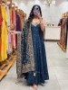 Fiza Teal Blue Butti Anarkali with Heritage Border