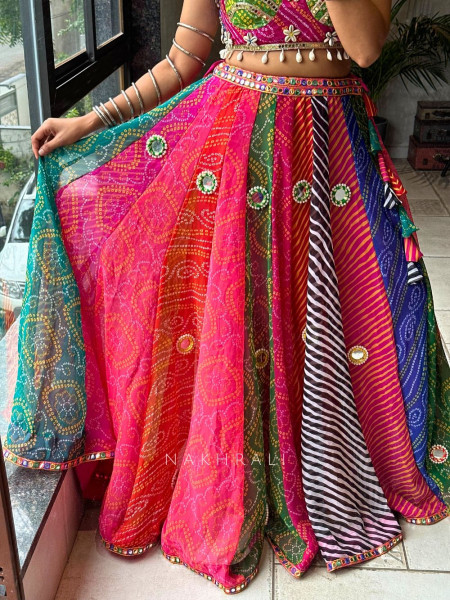 Rangeela Chiffon Mirror Work Skirt