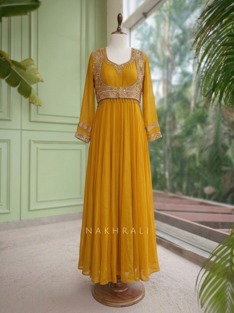 Image of Siara Mustard Jacket-Style Anarkali