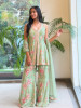 Willow Bloom Pista Green Indo-Western Palazzo Kurta Set