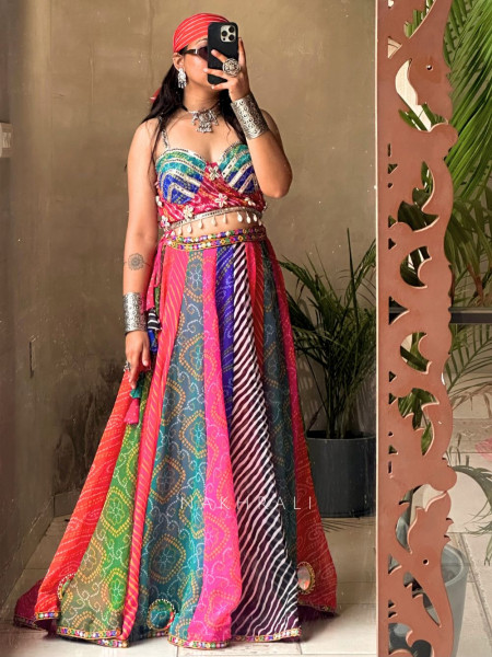 Rangeela Chiffon Mirror Work Skirt