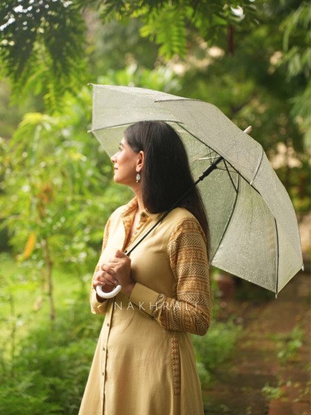 Sahir Yellow Cotton Button-Down Dress
