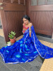 Ritvika Blue Bandhani Work &amp; Silver Zari Border Saree