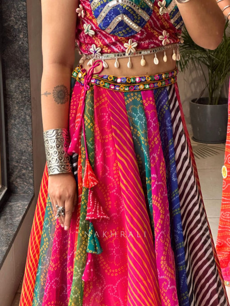 Rangeela Chiffon Mirror Work Skirt