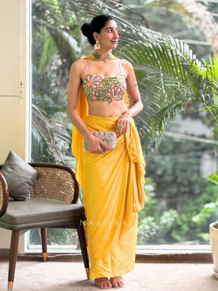 Sunshine Stunner Embroidered Crop Top Skirt Set
