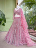 Rivarka Pink Mirror and Bead Embroidered Bridal Lehenga