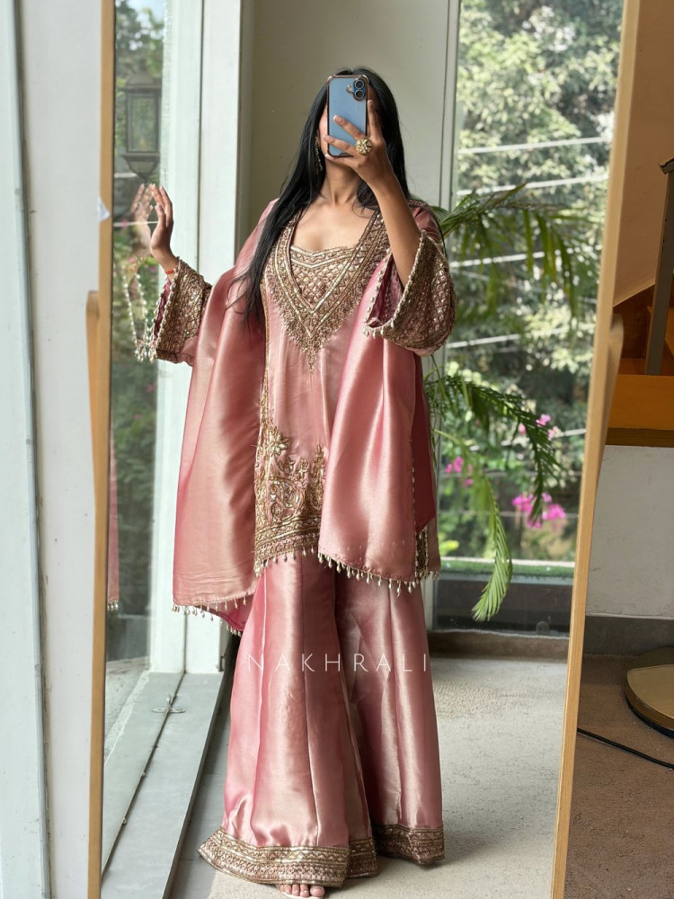 Image of Sienna Onion Pink Sharara Suit Set