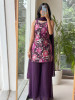 Fiesta Wine Floral Viscose Silk Indo-Western Sharara Set