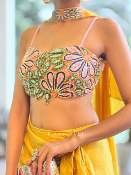 Sunshine Stunner Embroidered Crop Top Skirt Set