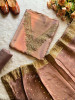 Aangan Purple Gold Silk Dress Material with Festive Borders