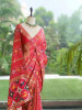 Kalyani Plum Red Patola Saree With With Running Blouse Piece
