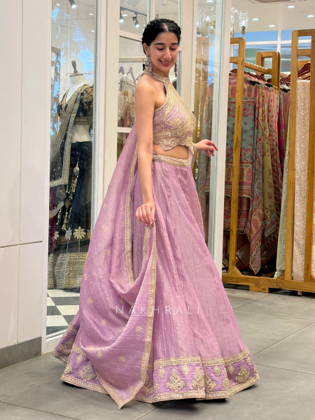 Mihira Purple Lehenga Set with Sequin Embroidery