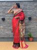 Kalam-Kari Bandhan Red Gaji Silk – Bandhani Saree