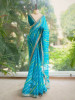 Noor Blue Leheriya Saree with Gota Patti Work