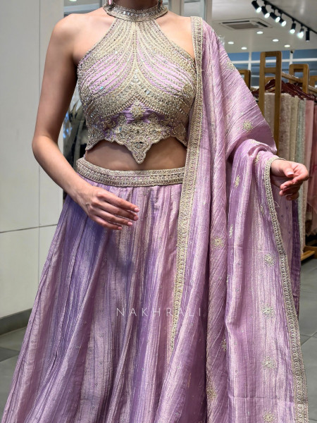 Mihira Purple Lehenga Set with Sequin Embroidery