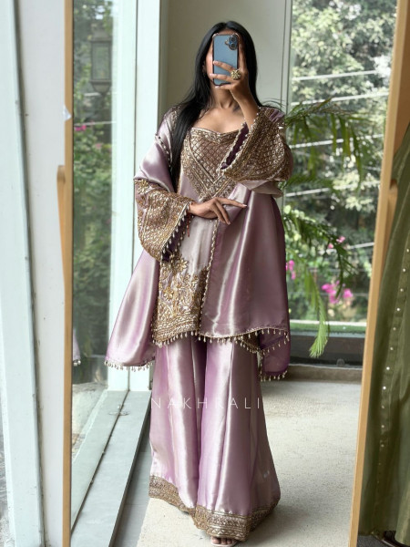 Sienna Purple Sharara Suit Set