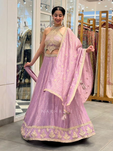 Mihira Purple Lehenga Set with Sequin Embroidery