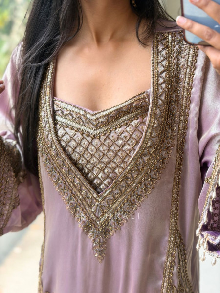 Sienna Purple Sharara Suit Set