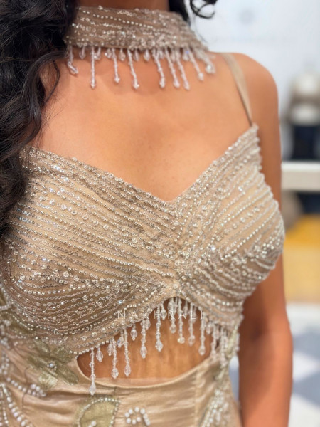 Golden Brown Embellished Indo-Western Set