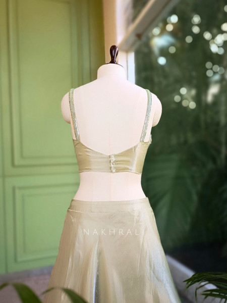 Elowen Green Embroidered Corset Lehenga Set