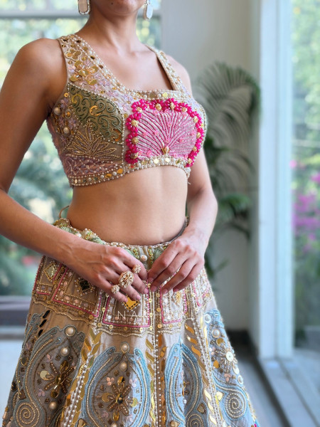 Miraya Multicolor Lehenga Set with Beads and Sequin Work