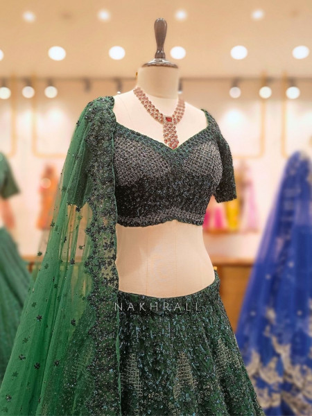 Takalluf Green Bridal Lehenga