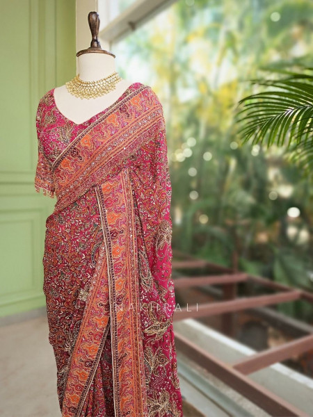 Kashmira Rani Printed Saree with Ornate Embroidery