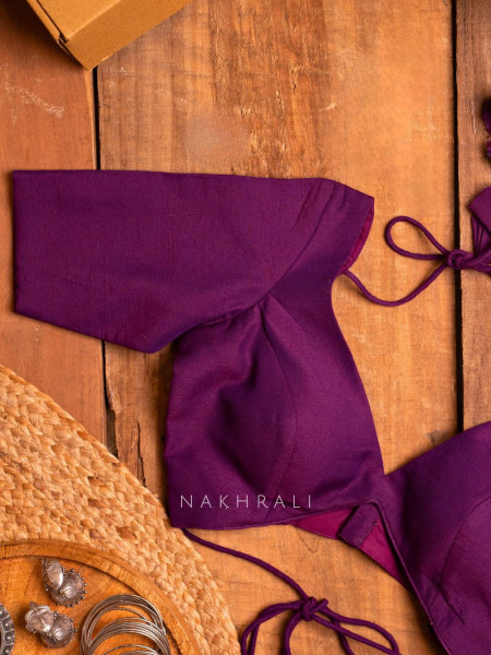 Heer Solid Purple Cotton Silk Blouse