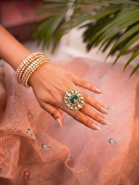Suvira Green Statement Ring