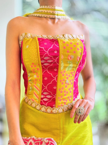 Carnival Glow Corset Top Palazzo