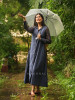 Sahir Blue Cotton Button-Down Dress