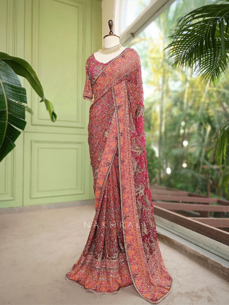 Kashmira Rani Printed Saree with Ornate Embroidery