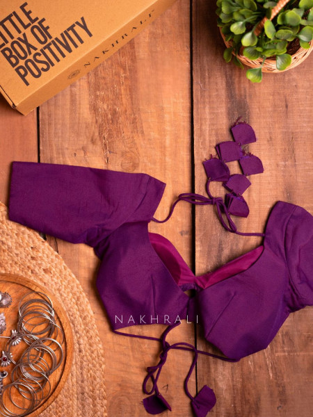 Heer Solid Purple Cotton Silk Blouse