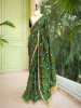 Rang Leher Green Bandhani Saree with Embroidered Border