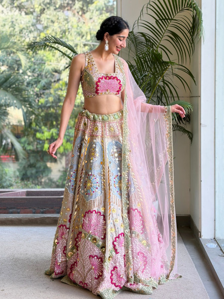 Miraya Multicolor Lehenga Set with Beads and Sequin Work