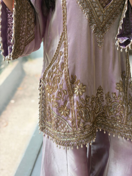 Sienna Purple Sharara Suit Set