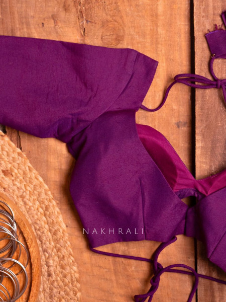 Heer Solid Purple Cotton Silk Blouse