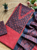 Taru Red Cotton Dress Material with Thread &amp; Sequin Work