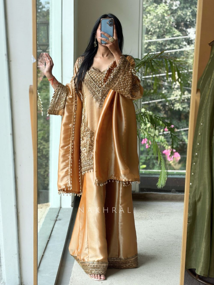 Image of Sienna Mustard  Sharara Suit Set