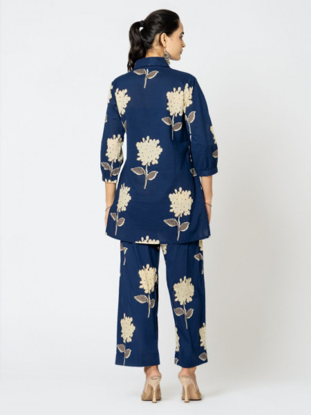 Neyra Blue Printed Co-ord Set