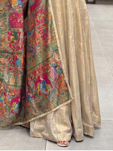 Swarnim Aura Silk Gown With Kalamkari Dupatta