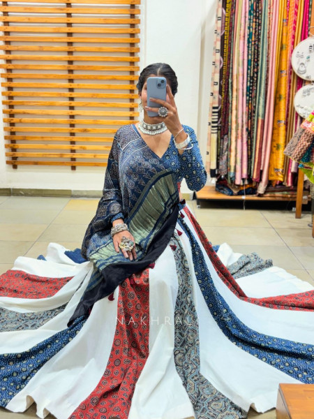 Meera Cotton 36 Kali Chaniya Choli with Artistic Block Print