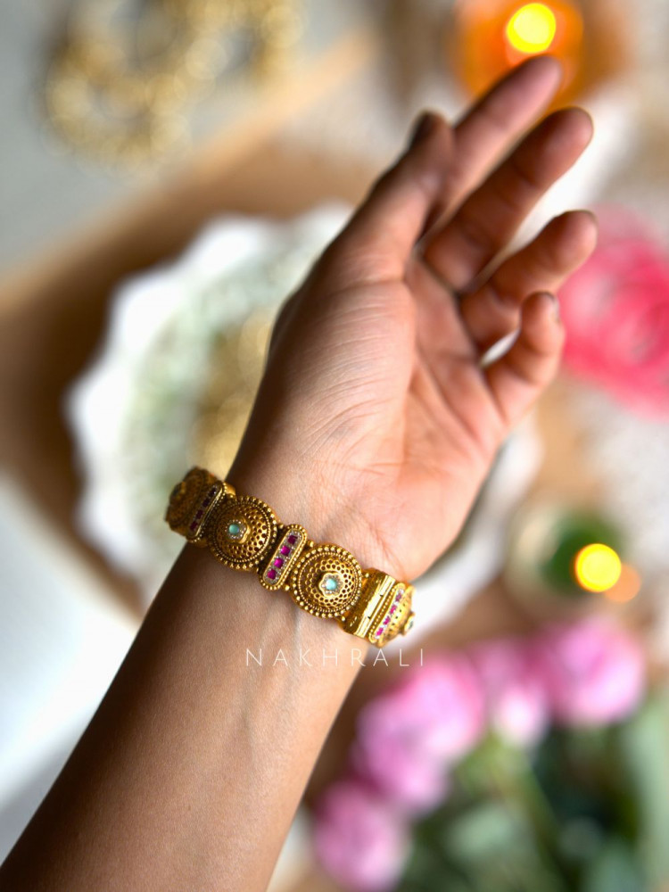 Image of Tarini Circular Motif Heritage Bangles (Set of 2)