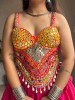 Sheesha Choli – Mirror Work on Orange Corset Blouse